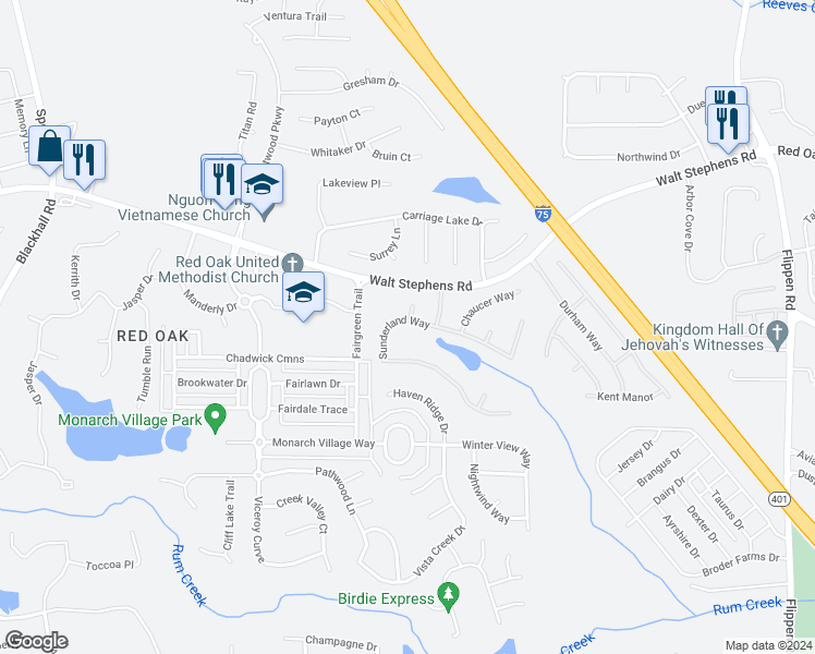 map of restaurants, bars, coffee shops, grocery stores, and more near 297 Sunderland Way in Stockbridge