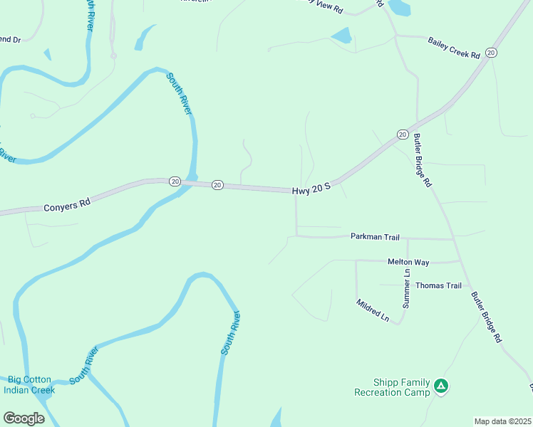 map of restaurants, bars, coffee shops, grocery stores, and more near 6610 Georgia 20 in Covington