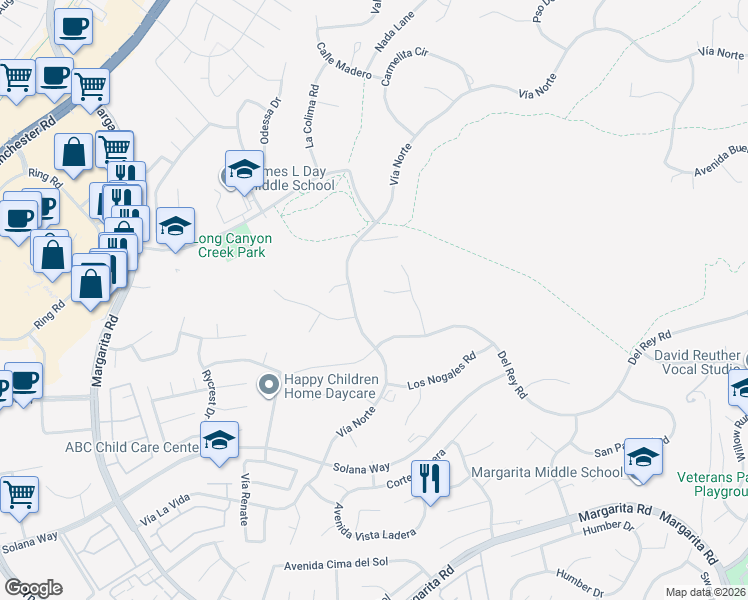 map of restaurants, bars, coffee shops, grocery stores, and more near 29825 Puesta Del Sol in Temecula