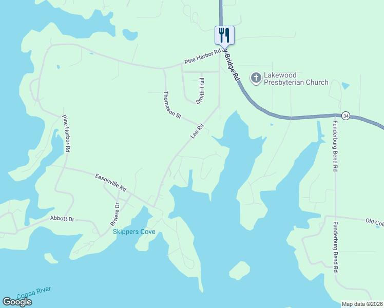 map of restaurants, bars, coffee shops, grocery stores, and more near 5402 Smith Road in Pell City