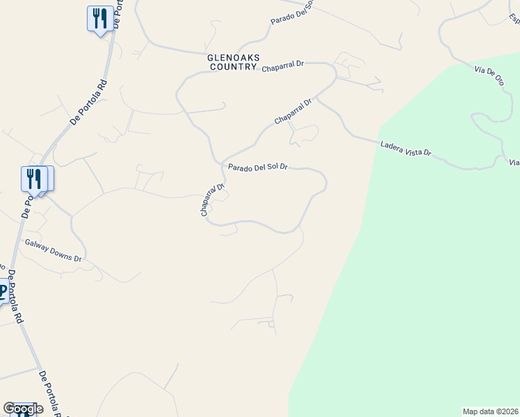 map of restaurants, bars, coffee shops, grocery stores, and more near 42500 Chaparral Drive in Temecula