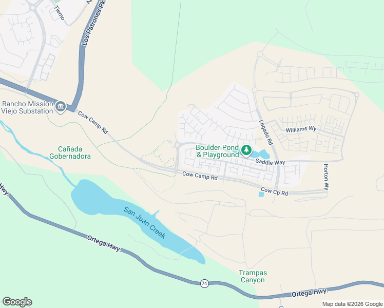 map of restaurants, bars, coffee shops, grocery stores, and more near 412 Corral Court in Mission Viejo