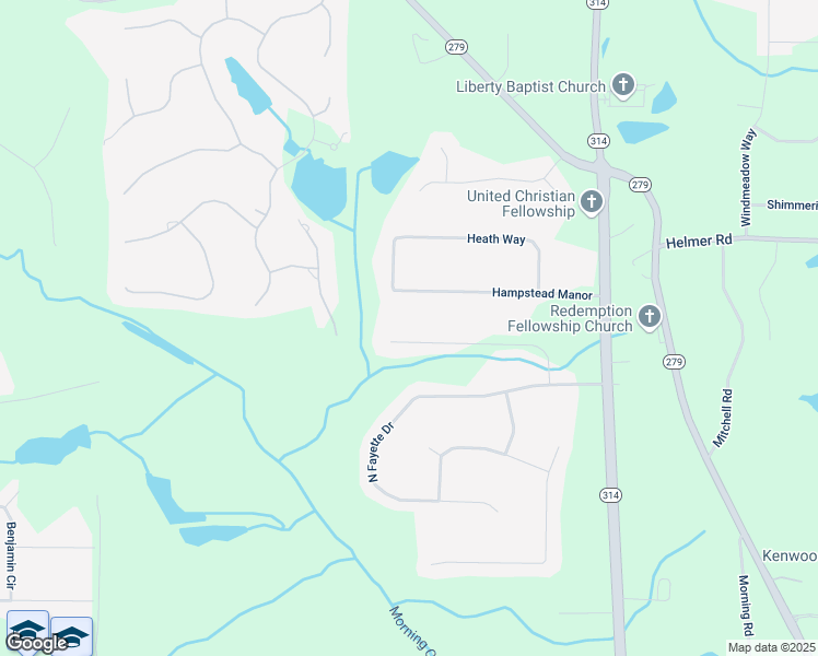map of restaurants, bars, coffee shops, grocery stores, and more near 235 North Fayette Court in Fayetteville