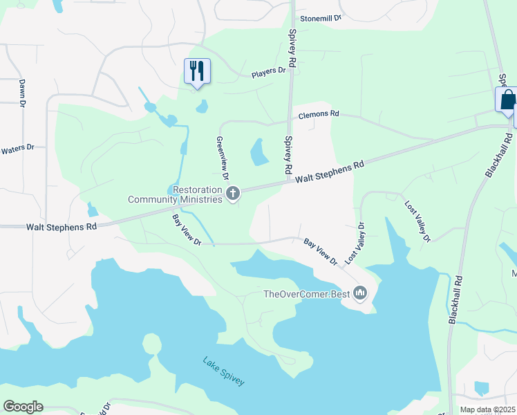 map of restaurants, bars, coffee shops, grocery stores, and more near 8443 Marina Bay Court in Jonesboro