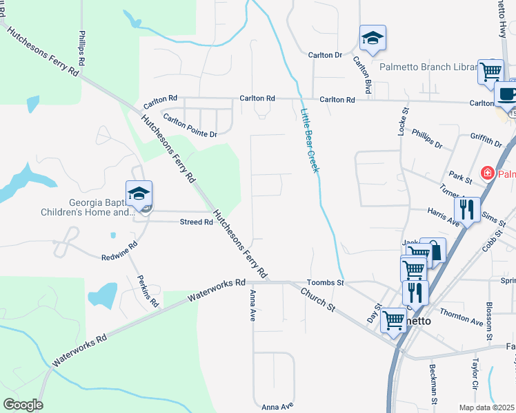 map of restaurants, bars, coffee shops, grocery stores, and more near 501 Hutchesons Ferry Road in Palmetto
