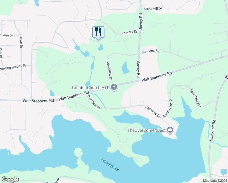 map of restaurants, bars, coffee shops, grocery stores, and more near 3057 Walt Stephens Road in Jonesboro