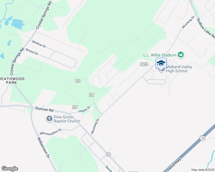 map of restaurants, bars, coffee shops, grocery stores, and more near 6078 Whirlaway Road in Graniteville