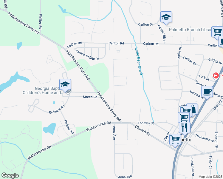 map of restaurants, bars, coffee shops, grocery stores, and more near 501 Hutchesons Ferry Road in Palmetto
