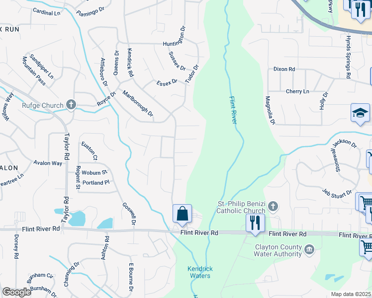 map of restaurants, bars, coffee shops, grocery stores, and more near 332 Cheryl Court in Jonesboro