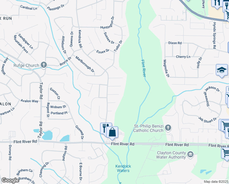 map of restaurants, bars, coffee shops, grocery stores, and more near 332 Cheryl Court in Jonesboro