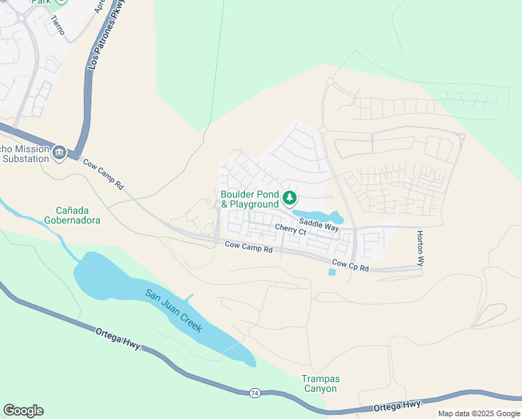 map of restaurants, bars, coffee shops, grocery stores, and more near 2261 Horseback Road in Ladera Ranch