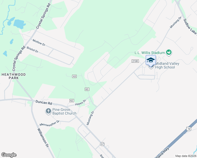 map of restaurants, bars, coffee shops, grocery stores, and more near 6078 Whirlaway Road in Graniteville