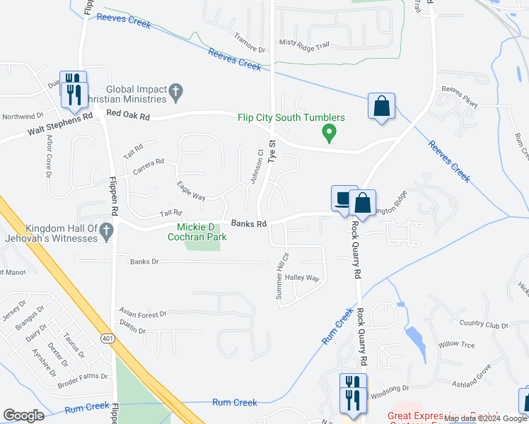 map of restaurants, bars, coffee shops, grocery stores, and more near 113 Brandon Ridge Circle in Stockbridge