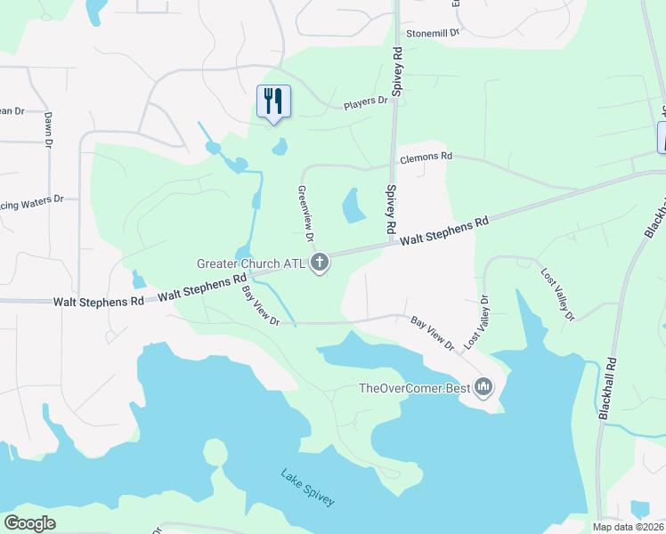 map of restaurants, bars, coffee shops, grocery stores, and more near 3057 Walt Stephens Road in Jonesboro