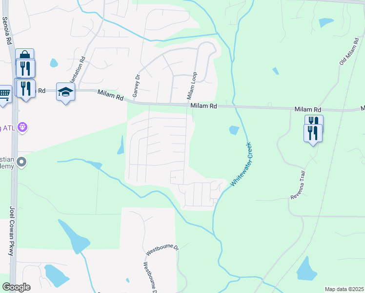 map of restaurants, bars, coffee shops, grocery stores, and more near 115 East Hollow Road in Fayetteville