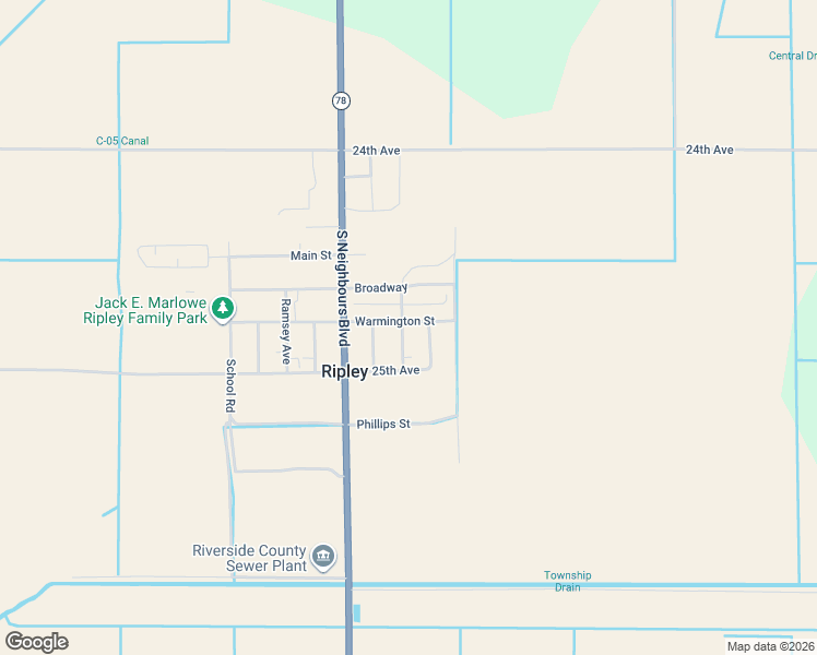 map of restaurants, bars, coffee shops, grocery stores, and more near 24981 Lindsay Avenue in Ripley