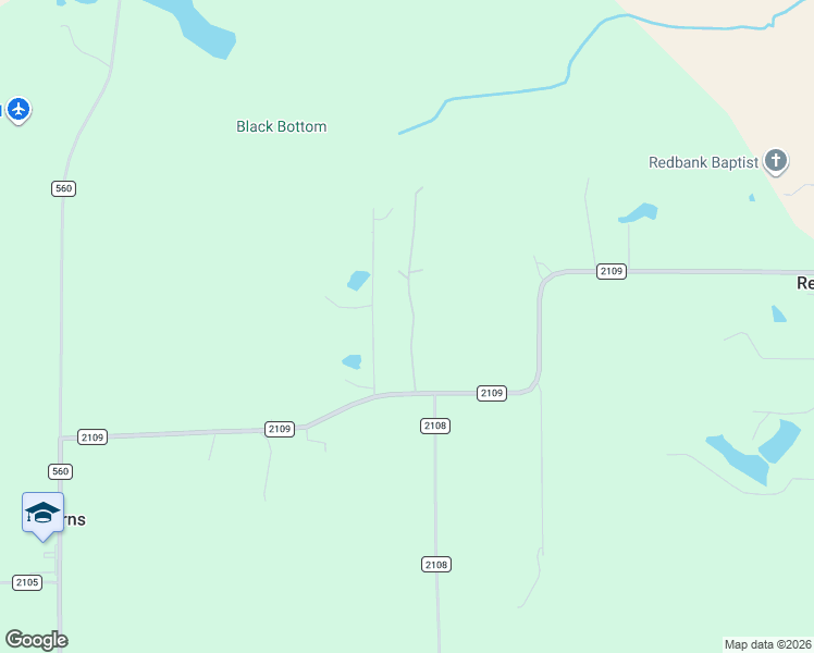 map of restaurants, bars, coffee shops, grocery stores, and more near 135 Tall Oak Road in Hooks