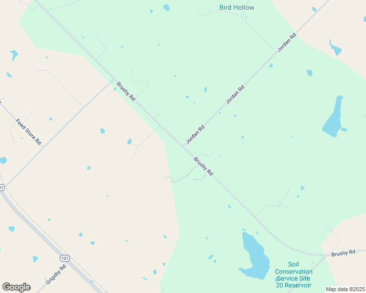 map of restaurants, bars, coffee shops, grocery stores, and more near Brushy Road in Bowie