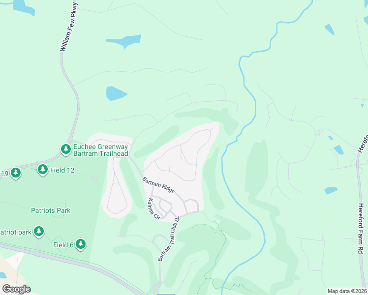map of restaurants, bars, coffee shops, grocery stores, and more near 2123 Fothergill Drive in Evans