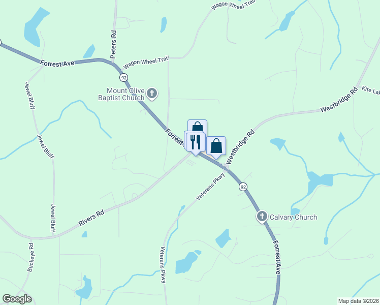 map of restaurants, bars, coffee shops, grocery stores, and more near 1502 Highway 92 in Fayetteville