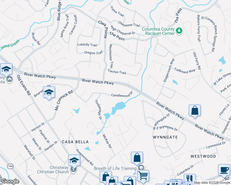 map of restaurants, bars, coffee shops, grocery stores, and more near 335 Candlewood Drive in Martinez