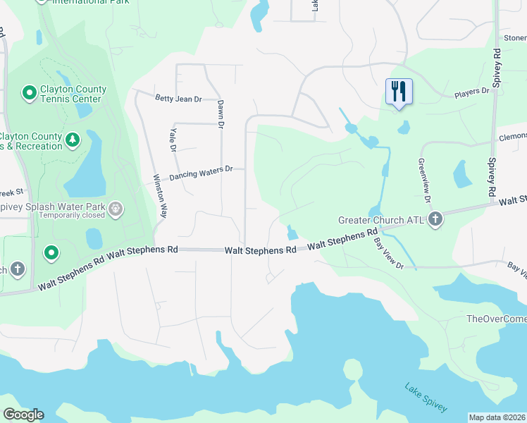 map of restaurants, bars, coffee shops, grocery stores, and more near 2735 Melanie Court in Jonesboro