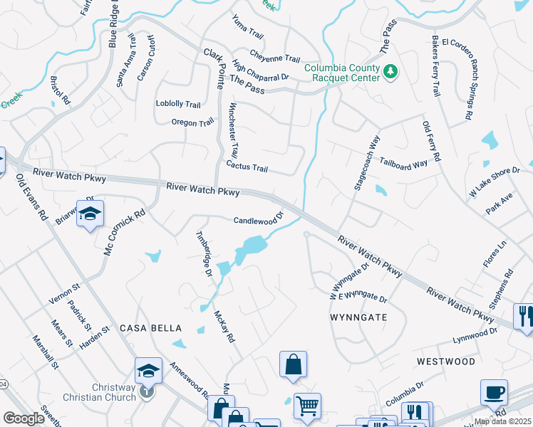 map of restaurants, bars, coffee shops, grocery stores, and more near 313 Furys Ferry Road in Martinez
