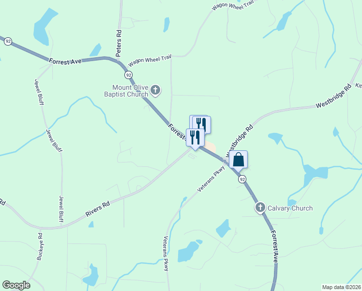map of restaurants, bars, coffee shops, grocery stores, and more near 1502 Highway 92 in Fayetteville