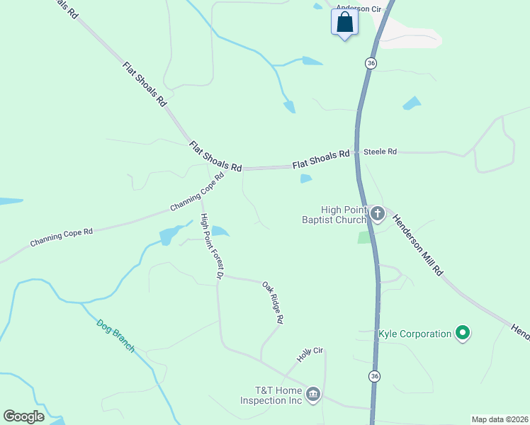 map of restaurants, bars, coffee shops, grocery stores, and more near 85 Channing Drive in Covington
