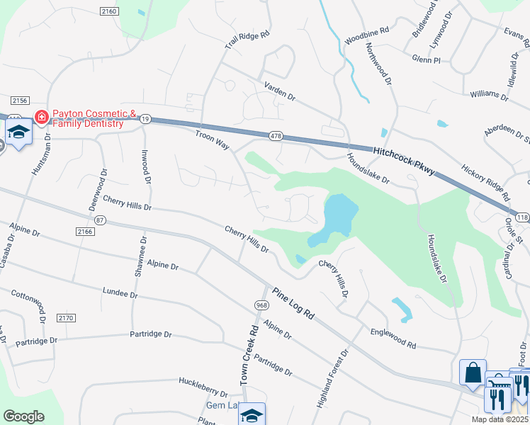 map of restaurants, bars, coffee shops, grocery stores, and more near 5 Saint Annes Court in Aiken