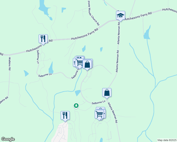 map of restaurants, bars, coffee shops, grocery stores, and more near 9123 Selborne Lane in Palmetto