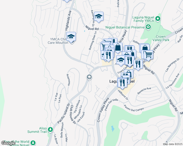 map of restaurants, bars, coffee shops, grocery stores, and more near 30252 Pacific Island Drive in Laguna Niguel