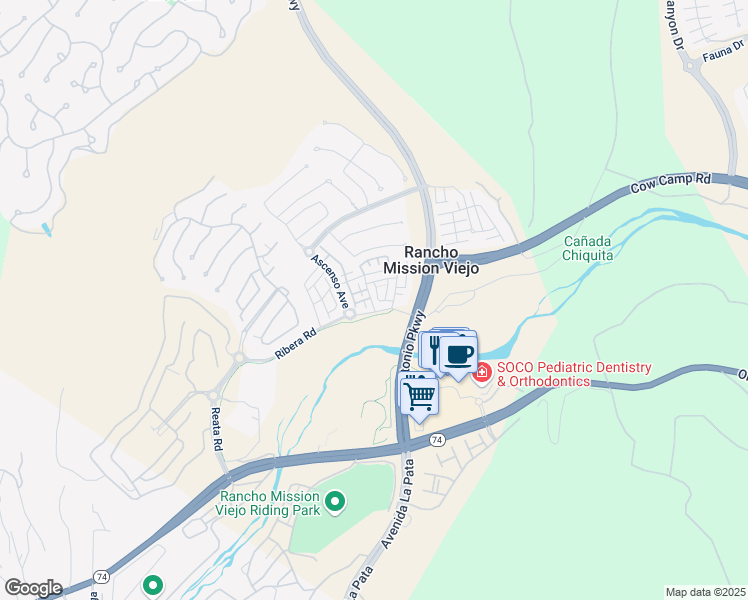 map of restaurants, bars, coffee shops, grocery stores, and more near 37 Contigo in San Juan Capistrano