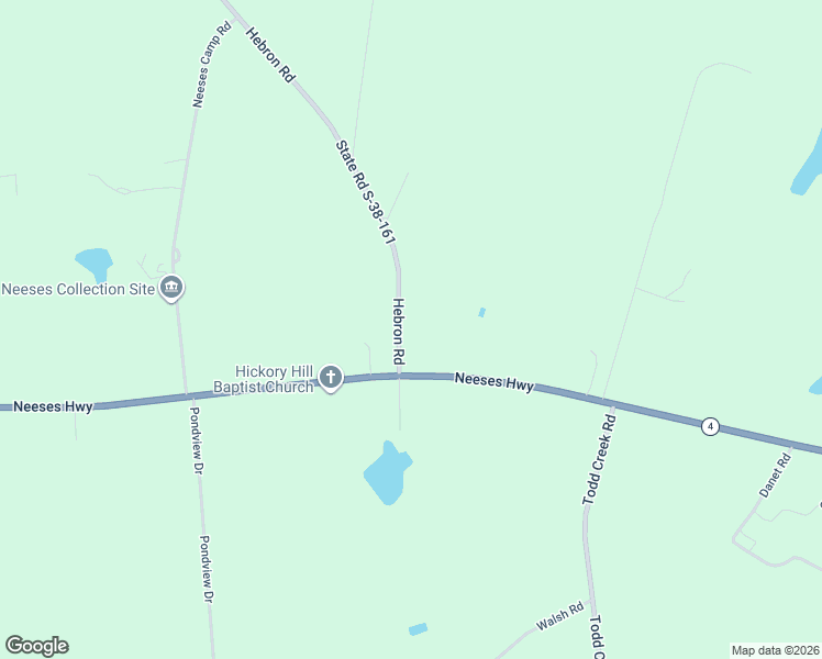 map of restaurants, bars, coffee shops, grocery stores, and more near 1507 Hebron Road in Neeses
