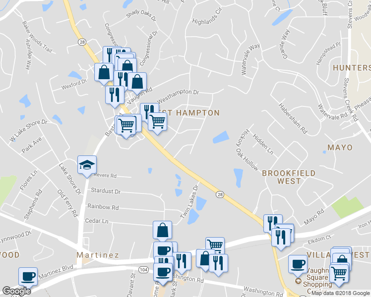 map of restaurants, bars, coffee shops, grocery stores, and more near 407 Marlboro Street in Augusta