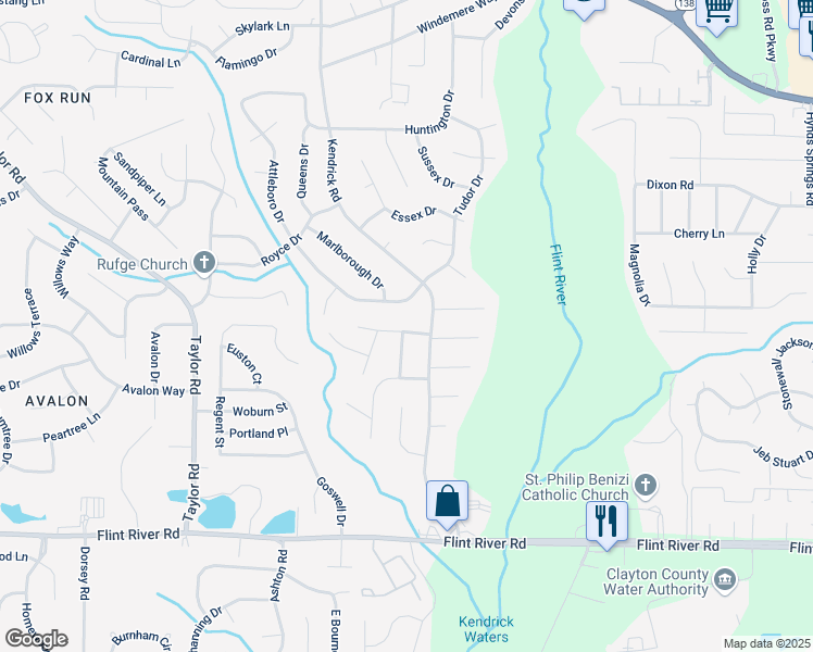 map of restaurants, bars, coffee shops, grocery stores, and more near 270 Matthew Lane in Jonesboro