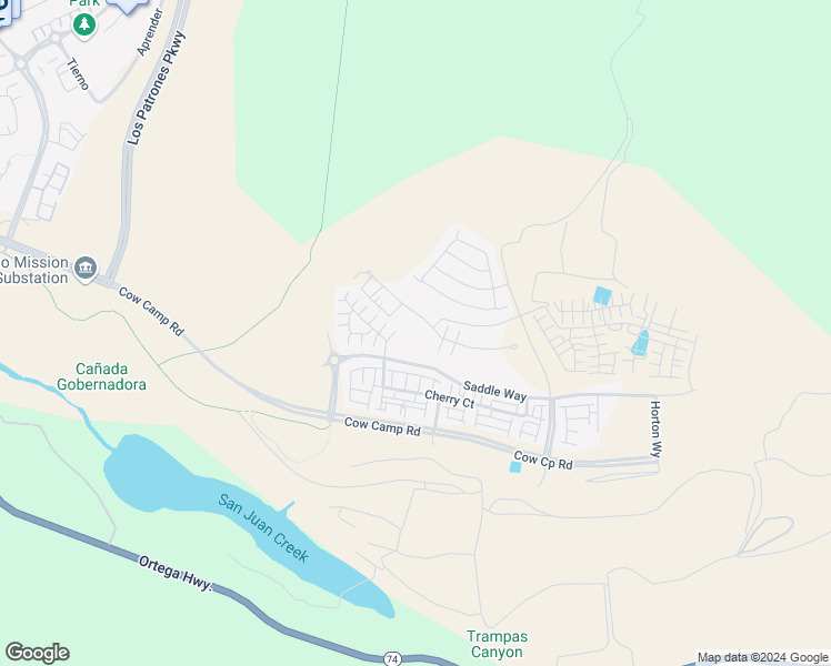 map of restaurants, bars, coffee shops, grocery stores, and more near 502 Sunrise Road in Rancho Mission Viejo