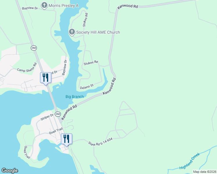 map of restaurants, bars, coffee shops, grocery stores, and more near 1515 Kenwood Road in Manning