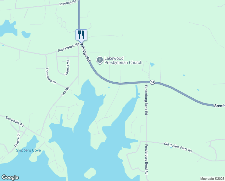 map of restaurants, bars, coffee shops, grocery stores, and more near 107 Allen Road in Pell City