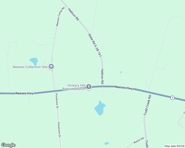 map of restaurants, bars, coffee shops, grocery stores, and more near 1504 Hebron Road in Neeses