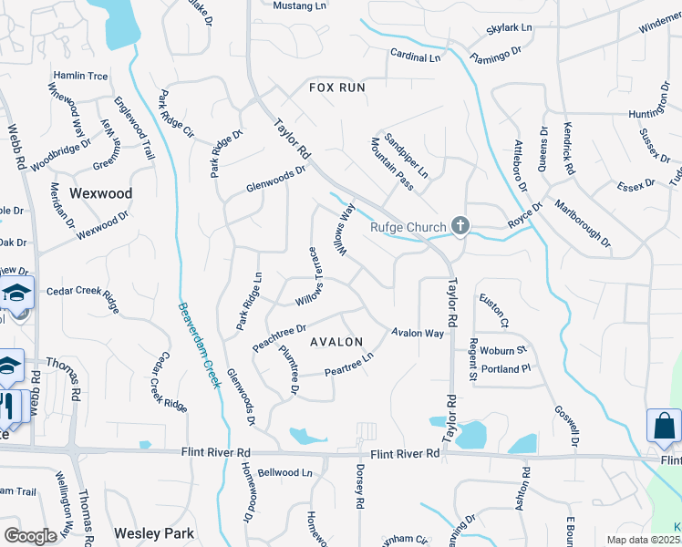 map of restaurants, bars, coffee shops, grocery stores, and more near 173 Avalon Way in Riverdale