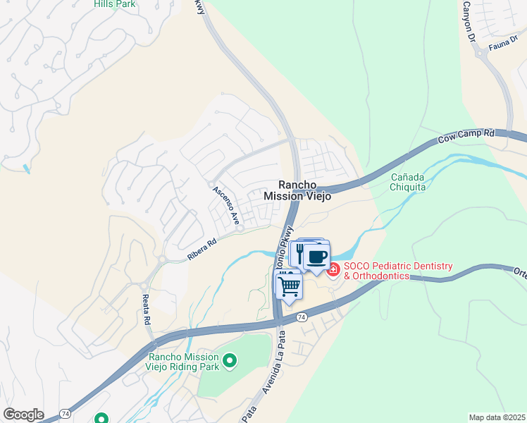 map of restaurants, bars, coffee shops, grocery stores, and more near 37 Contigo in San Juan Capistrano