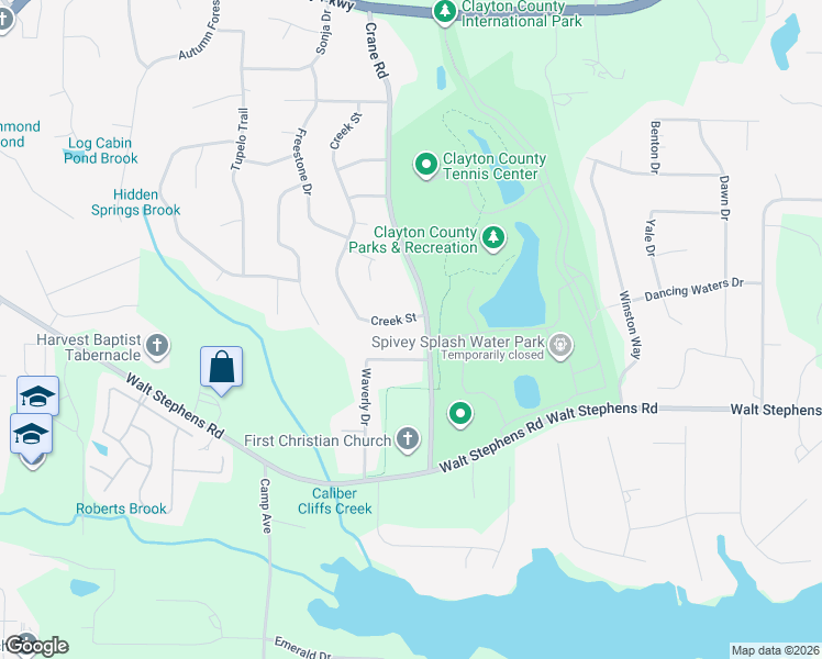 map of restaurants, bars, coffee shops, grocery stores, and more near 8395 Creek Street in Jonesboro