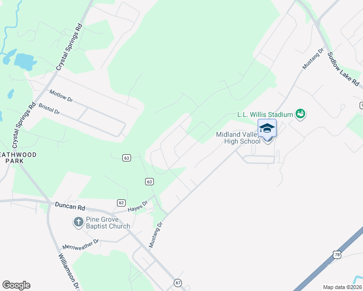 map of restaurants, bars, coffee shops, grocery stores, and more near 1533 Brookstone Drive in Graniteville