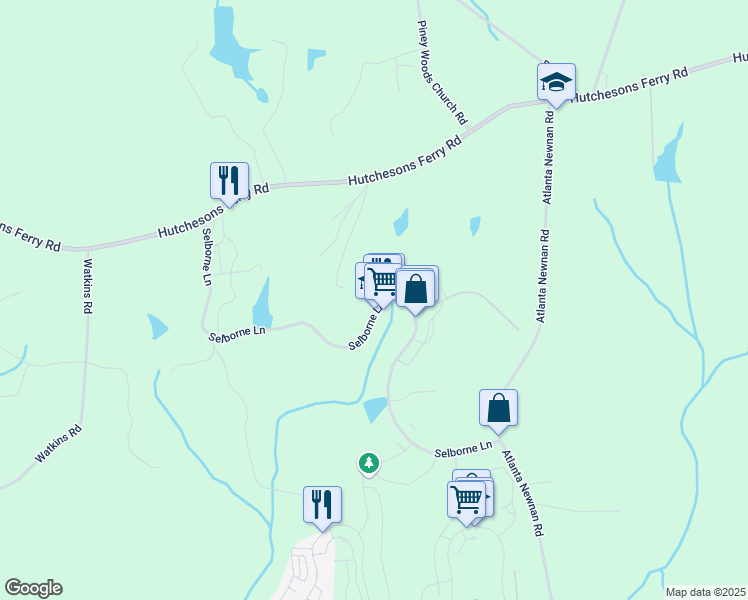 map of restaurants, bars, coffee shops, grocery stores, and more near 9062 Selborne Lane in Palmetto