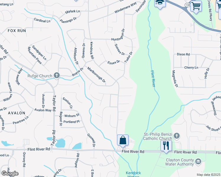 map of restaurants, bars, coffee shops, grocery stores, and more near 270 Matthew Lane in Jonesboro