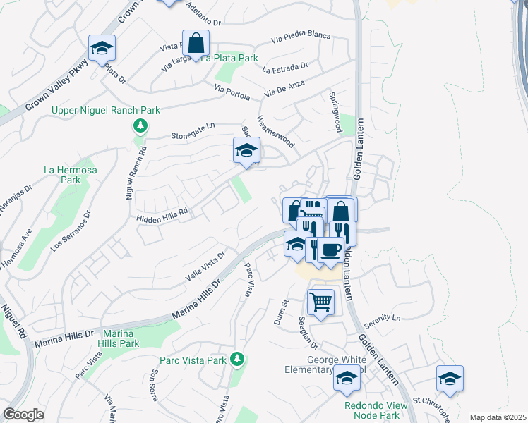 map of restaurants, bars, coffee shops, grocery stores, and more near 30 Villamoura in Laguna Niguel