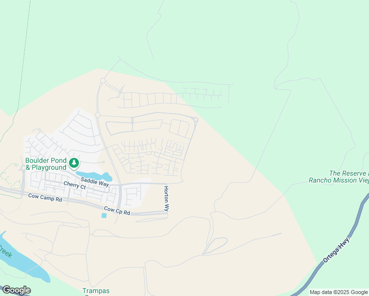 map of restaurants, bars, coffee shops, grocery stores, and more near 3040 Cove Street in Rancho Mission Viejo