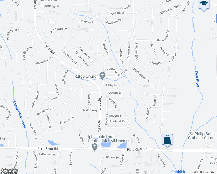 map of restaurants, bars, coffee shops, grocery stores, and more near 41 Libby Lane in Jonesboro