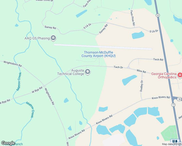 map of restaurants, bars, coffee shops, grocery stores, and more near in McDuffie County